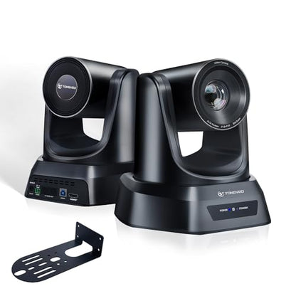 TONGVEO Conference Room PTZ Camera System with 20X Optical Zoom, AI Auto Tracking 1080P 60fps HDMI USB Webcam for Church Streaming Online Video Conference,Compatible with Zoom, OBS Easy Setup - color: Black