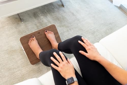 Under Desk Footrest for Active Sitting – Motion Rocking Foot Rest to Bounce & Fidget While You Work – Ergonomic Wooden Desk Foot Rest for Circulation & Focus – Hopper - color: Walnut