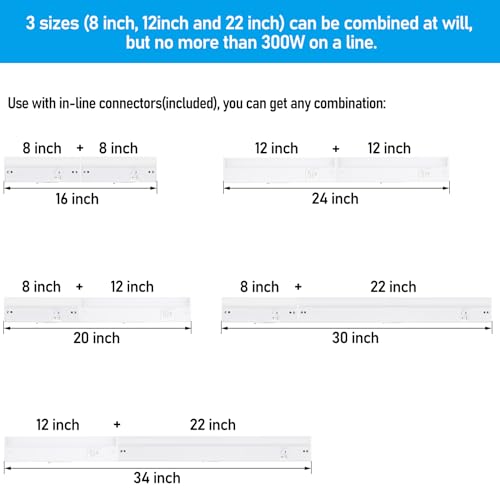 TORCHSTAR 4-Pack 12 Inch 5CCT LED Under Cabinet Lighting Aluminum, White - color: White, size: 12 Inch