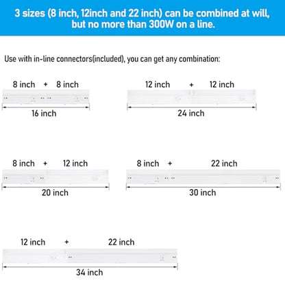 TORCHSTAR 4-Pack 12 Inch 5CCT LED Under Cabinet Lighting Aluminum, White - color: White, size: 12 Inch