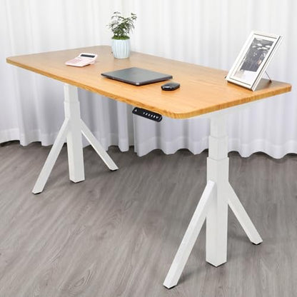 ApexDesk Quattro Series 60" Electric Adjustable Standing Computer Desk for Home and Office Width and Height Adjustable, Rectangular Canary White Frame - color: Canary-white Rectangular, size: 60" Rectangular