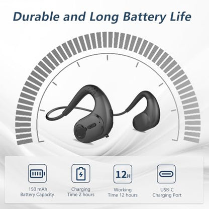 BANIGIPA Bluetooth Headset with Removable Microphone, Open Ear Headphones