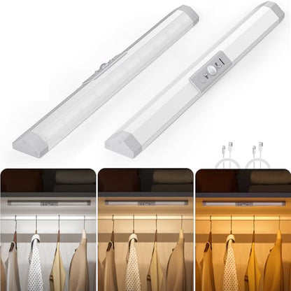 WOBANE Motion Sensor LED Closet Lights, Battery Operated Wardrobe Lighting - size: 2Pack