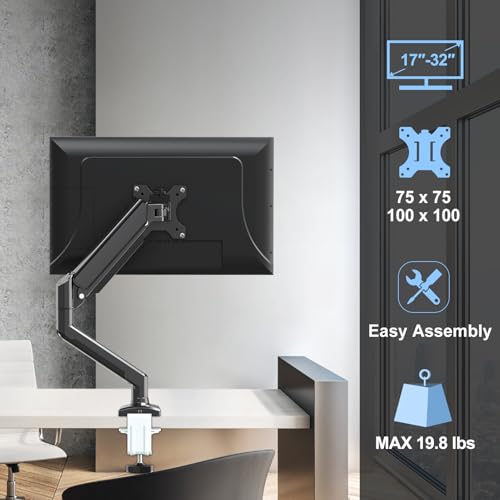 Single Monitor Mount Arm Fits up to 32 Inch, Desk Mount Holds 4.4-19.8lbs Computer Screen, Full Motion Monitor Desk Mount, VESA Mount 75x75, 100x100 - style: Single Desk Mount