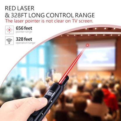 Norwii N21 Bluetooth Presentation Clicker with Telescopic Teaching Pointer - color: Black - Red Pointer