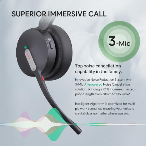Yealink BH70 Mono Bluetooth Teams Headset with AI Mic for Work from Home PC - color: Black (Teams), style: Mono (USB-C to A)
