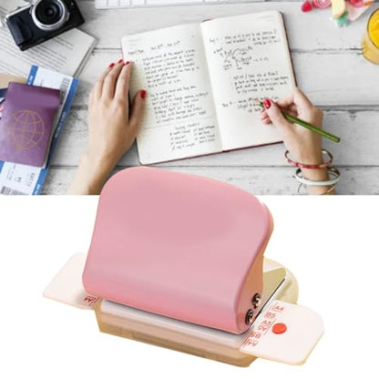 Mini Coil Binding Machine, Manual Spiral Binding Tool for Paper Documents Notebooks DIY Crafts Home Office School Plastic Portable - color: Pinkish