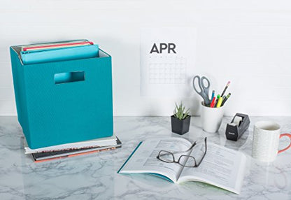 DII Poly-Cube Storage Collection Hard Sided, Collapsible Solid, Small, Teal - color: Teal, size: Small Square, 11x11x11"
