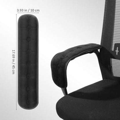 SEWACC 1 Pair Office Chair Armrest Pads, Elastic Arm Rest Covers for Desk Chair, 17.71 x 3.93 Inch - color: Black