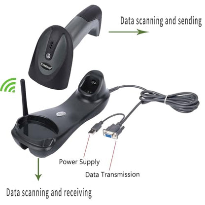 Handheld Wireless QR Barcode Scanner COMS 1D 2D Bar Code Reader with USB and RS232 Interface for Serial Connection (RS232)