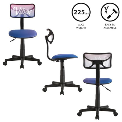 Urban Lifestyle Swivel Desk Chair, Vibes, Stylish and Compact Office Chair with Mesh Back, Swivel Function, Adjustable Height, and Cushioned Seat - color: Vibes