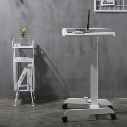 Desky Zero Pedestal Stand Up Desk White - color: White