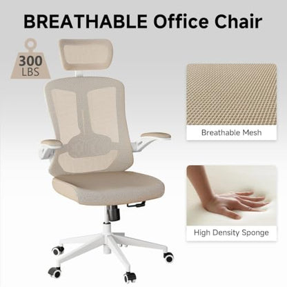 Ergonomic Office Desk Chair High Back Mesh Computer Chair (07Khaki, Chair) - color: 07khaki
