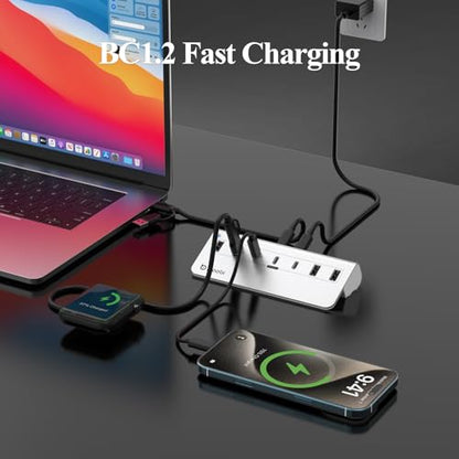 USB C Hub,10Gbps USB Splitter with 4*USB-A and 3*USB-C Ports(Silver) - color: Silver