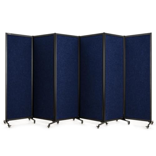 Room Partition 2.0 Upgrade Version,12'2"L* 6'7"H,6 Panel，Blue - color: Bule, size: 6