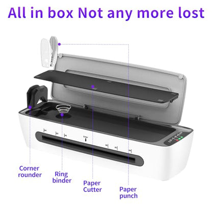 9 Inch A4 Thermal Laminator 6-in-1 Laminating Machine 3-6 mil (9" sl688) | 1min Warm-up 450mm/min Full set of accessories - size: 9" sl688