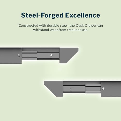 Vari Steel Under Desk Drawer - Slim Undermount Storage Organizer- Standing Desks Attachment- Versatile Placement Options, Efficient Workspace- Office Desk Accessory- (20.25" x 9.5" x 1.75") - style: Undermount Drawer