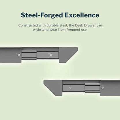 Vari Steel Under Desk Drawer - Slim Undermount Storage Organizer- Standing Desks Attachment- Versatile Placement Options, Efficient Workspace- Office Desk Accessory- (20.25" x 9.5" x 1.75") - style: Undermount Drawer