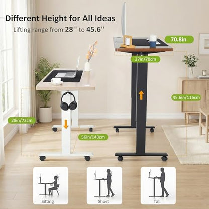 farexon 71x28 Inch Electric Standing Desk with Mouse Pad, Brown - color: Brown, size: 71 x 28''