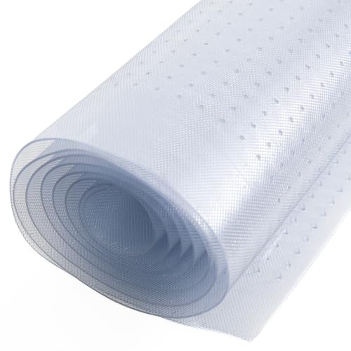 Resilia Industrial Deep Pile Carpet Runner - Crosshatch Pattern Non Slip Carpet & Rug Protector Mat, Waterproof Clear Plastic Vinyl Floor Covering, 30 Inches Wide x 25 Feet Long - size: 2'6" x 25' (Runner)