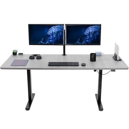 VIVO Dark Gray 71 x 30 in Standing Desk, DESK-KIT-0B7G - color: Dark Gray Top / Black Frame, size: 71 x 30 inch