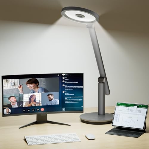 Honeywell H6 Desk Lamp for Home Office, Dimmable Reading Table Light, Gray - color: Gray