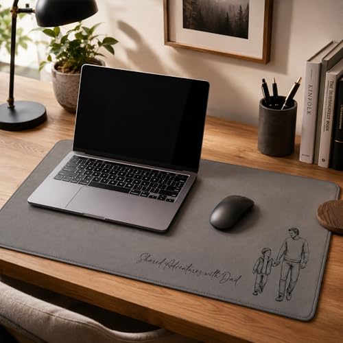 Custom PU Leather Desk Mat, Personalized Mouse Pad with Photo, Large Keyboard Blotter and Table Protector for Office Work, Gaming, Writing, Dad Birthday Fathers Day Gift for Men Home Décor,01 - color: Design 1