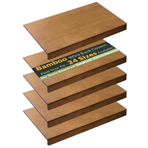 Gashell Wire Shelf Covers, Bamboo Wire Rack Covers for Pantry, Closet (4pcs, 23" W x 16" D) - size: 23"W x 16"D