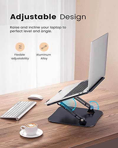 JOIOT Adjustable Aluminum Laptop Stand, Ergonomic Riser for 11-16" Laptops - color: Black
