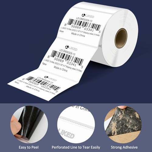 LLIKED 8400 Thermal Shipping Labels 3"x2", Strong Adhesive Labels - size: 3"x2"-12 Rolls