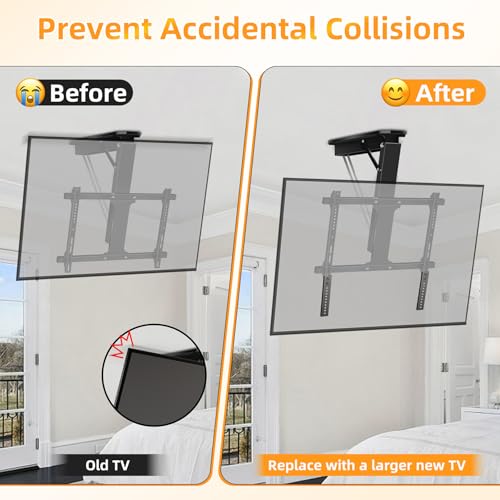 TV Mount Extension Bracket, Vertical VESA Mount Extender Fits TV Ceiling Mounts, Compatible with VESA Bracket Only, Adjustable TVs Extension Arms to Lower Height, 2PCS,Black