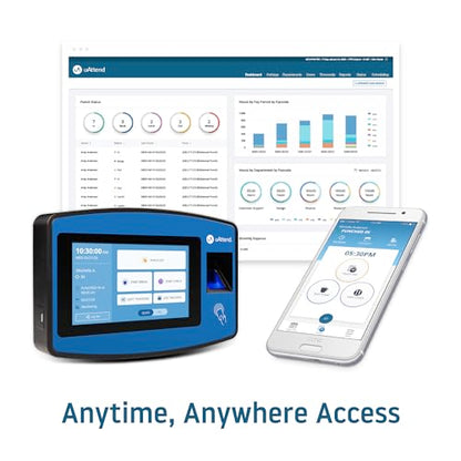 uAttend NX2500 Biometric Fingerprint, RFID, PIN Time Clock for Small Business – Cloud-Based Attendance System with Optional Payroll Integration – All-in-One System