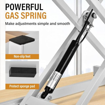 37 Inch Standing Desk Converter, Height Adjustable Desktop Standing Desk, Stand Up Riser Compatibles with 2 Computer, Stand Up Converter Laptop Workstation to 18.8" Tall, Black - color: White