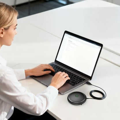 CMTECK Conference USB Microphone, Plug-and-Play Omnidirectional Desktop Mic | Omnidirectional condenser for clear audio,compact design. Ideal for video, streaming, YouTube. Works with macOS/Windows - color: WITHOUT SPEAKER（ dark black）