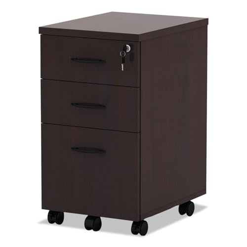 Alera ALE Valencia Mobile B/B/F Pedestal File, 15 7/8w x 20 1/2d x 28 3/8h, Mahogany