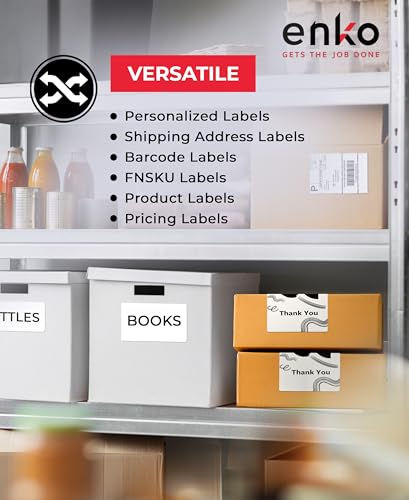 enKo 1744907 48 Rolls | 10560 Thermal 4 x 6 in Address and Shipping Labels - size: 48 Rolls - 10,560 Labels