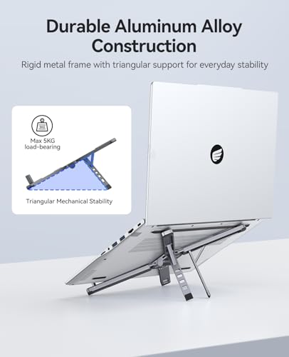 ORICO Portable Laptop Stand for Travel & Desk, Foldable 3-in-1 PN1, Gray - color: Gray