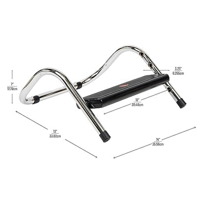 Mind Reader Foot Rest, Under Desk at Work, Ergonomic, Height Adjustable, Office, Metal, 14" L x 13" W x 7" H, Black