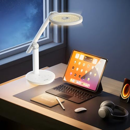 Honeywell H6 Desk Lamp for Home Office, Dimmable Reading Table Light, White - color: White