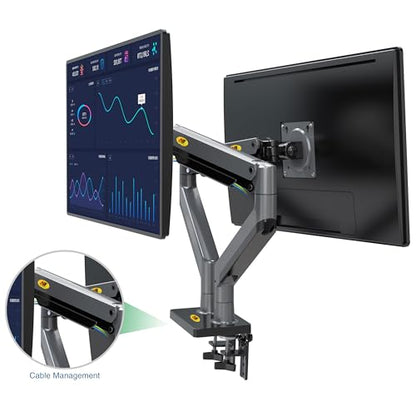 NB North Bayou Dual Monitor Arm Ultra Wide Full Motion Swivel Monitor Mount for 22''-32'' Monitors Load Capacity from 4.4 to 26.4lbs for Each Arm Height Adjustable Monitor Stand G35