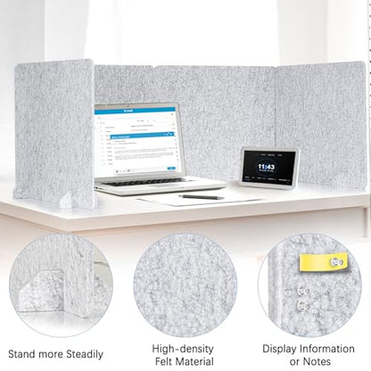 4 Pack Acoustic Desk Dividers, 24" x 20" (Silver Gray) - color: Light Gray, size: 4 Pack