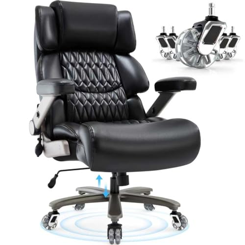 700lbs Big and Tall Office Chair, Large Heavy Duty Computer Desk Chair - color: Black