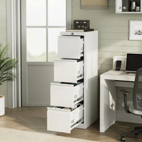GarveeHome Secure 4-Drawer Vertical Filing Cabinet - size: 52"H- 4 Drawers