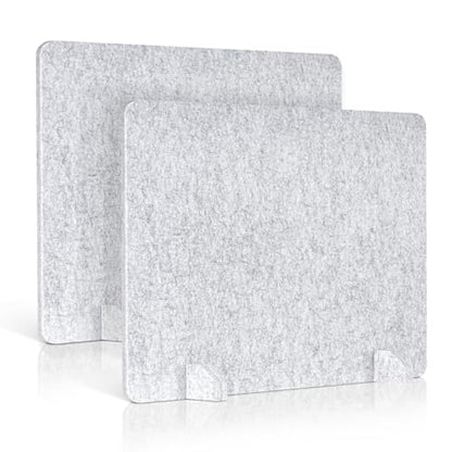 2 Pack Acoustic Desk Dividers, 24" x 20" (Silver Gray) | Freestanding Privacy Panels Set with Noise - Reducing Design Cubicle Sound Proof, Ideal for Office, Classroom, and Home - color: Light Gray, size: 2 Pack