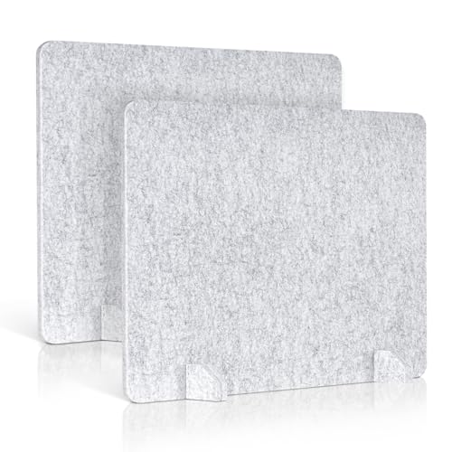 2 Pack Acoustic Desk Dividers, 24" x 20" (Silver Gray) - color: Light Gray, size: 2 Pack