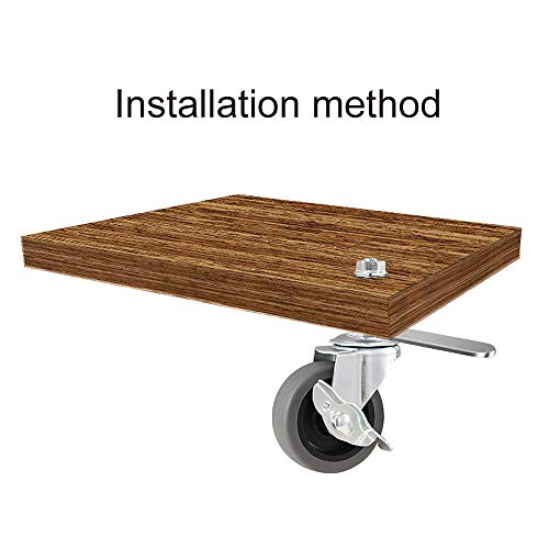 Caster Wheels, 3" Locking Swivel Threaded Stem Casters Set with Brake of 64 - color: Grey, size: Grey-64pack