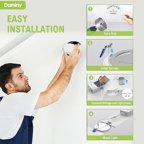 DAMINY 12 Pack 4 Inch LED Recessed Lighting, Canless Wafer Downlight - color: White, size: 4 Inch