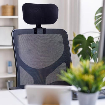Tofficu Adjustable Computer Chair Head Cushion Office Chair Headrest Attachment Breathable Mesh Neck Protection Headrest Detachable Retrofit for Office Desk Chairs 11.02X8.66X3.93 in - size: Black-Clip inner diameter 2.6 cm