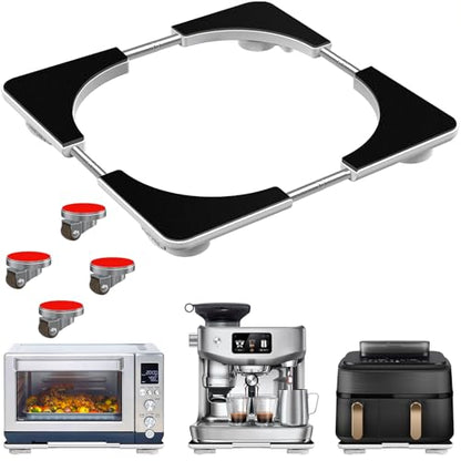 Adjustable Appliance Sliding Tray - Expandable 11" x 11"- 20" x 20" | Slider Tray for Kitchen Appliances - 360° Countertop Rolling Tray with Locking Brakes for Coffee Makers - size: 11" x 11" - 20" x 20" Square