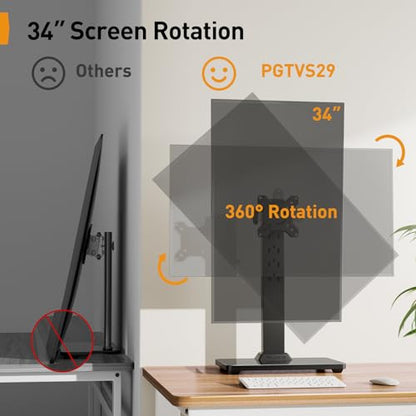 Perlegear Single Monitor Stand for 13–34 inch Screens up to 44 lbs - size: 13-34 inch